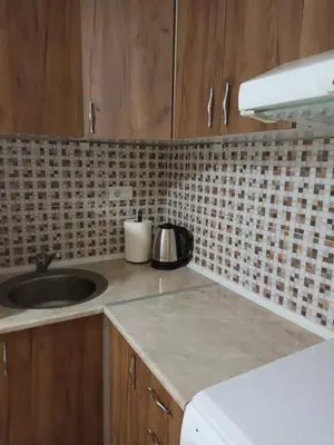 a kitchen with a sink and a counter top at Apartment Leona in Inđija