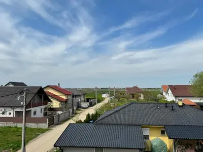 a view of a residential neighbourhood with houses at Deluxe Belgrade Airport Single Room in Surčin