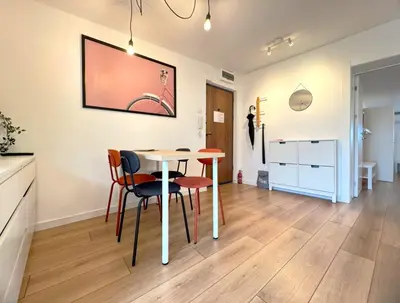 a dining room with a table and chairs at Maria Belgrade Center in Belgrade
