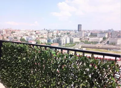 a view of a city from a balcony at Beograd na vodi - Belgrade Waterfront Luna Apartment in Belgrade