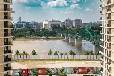 a bridge over a river in a city at Talija BW in Belgrade