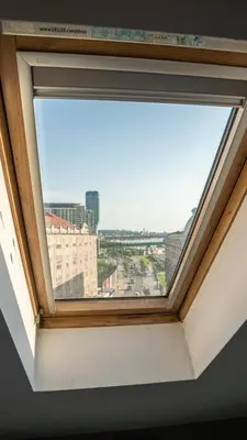 a window with a view of a city at Long Term Savamala 2BDR for 4 Long Term in Belgrade