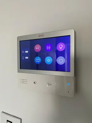 a computer monitor on a wall with icons on it at ast13r 12451f in Belgrade
