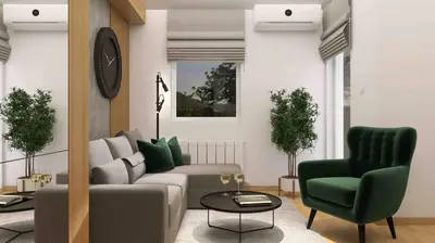 a living room with a couch and two chairs at Apartman MINA in Kalugjerica