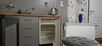 a kitchen with a sink and a counter top at Kucica Slobodica in Bukorovac