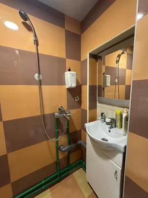 a bathroom with a shower and a sink at Dream 10 in Belgrade