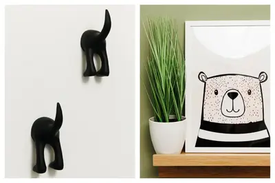 a picture of a black bear and a picture of a plant at Fireplace Retreat 115m2 with Balcony Old Town in Belgrade