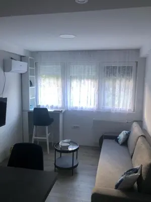 a living room with a couch and a table at Beograd stan na dan in Novi Beograd
