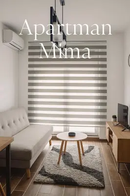 a living room with a couch and a coffee table at Apartman Mima in Inđija