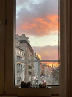 a window with a view of a city at The View That Never Gets Old - Kalemegdan in Belgrade