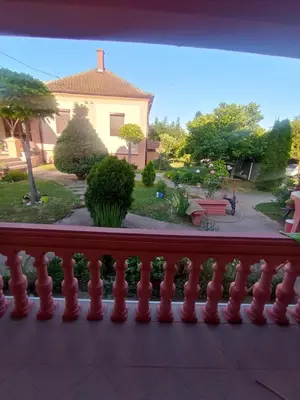 a view of a house from a balcony at Vintage Village Serbia