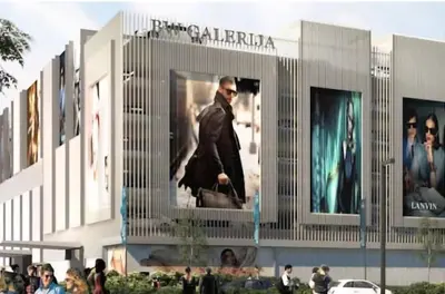 a rendering of a building with people in front of it at BW Queen Apartman 412-whit free garage parking in Belgrade