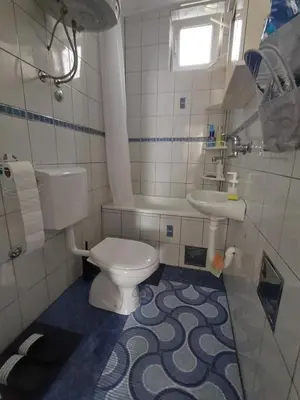 a bathroom with a toilet and a sink at Glorry L in Belgrade