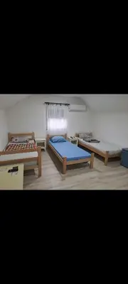 a room with two beds in a room at Apartmani Petrušić