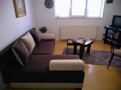 a living room with a couch and a table at Apartment Vojinovic in Arandjelovac