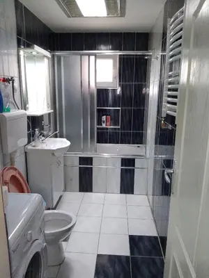 a bathroom with a toilet and a sink at Zemun in Belgrade
