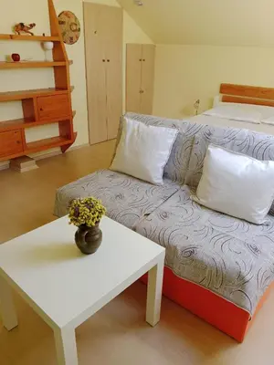 a living room with a couch and a table at Stan Na Dan - Mladenovac in Mladenovac