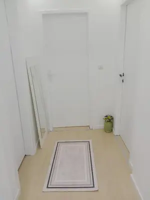 a white room with a rug on the floor at Stan Na Dan - Mladenovac in Mladenovac