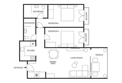 a floor plan of a house at New Luxury Dorcol Downtown Apartment in Belgrade