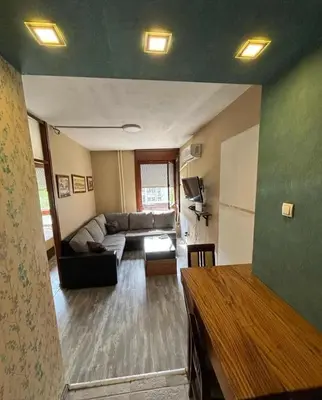 a living room with a couch and a table at Apartman Selena in Belgrade