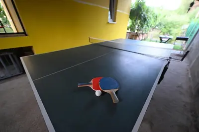 a ping pong table with a ping pong ball on it at Kod kapetana in Smederevo