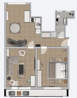 a drawing of a floor plan of a house at Ollio Balkan Escape in Belgrade