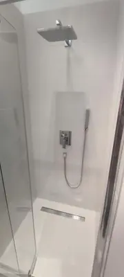 a shower in a bathroom with a shower head at Apartment Hilandarska 2 in Belgrade