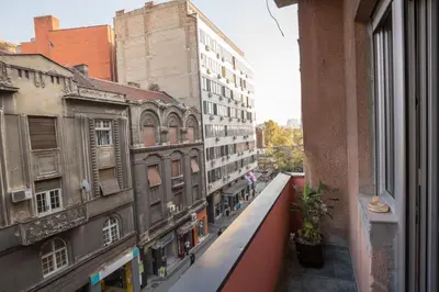a view of a street from a window of a building at Apartments Terazije in Belgrade