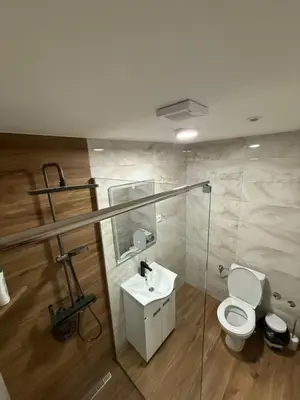a bathroom with a toilet and a sink at Carigradski Drum Residence in Radinac