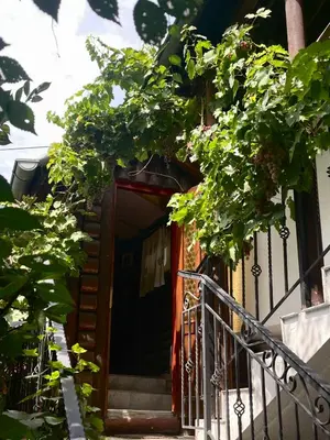 an entrance to a house with a red door at Apartment Jancic in Smederevo