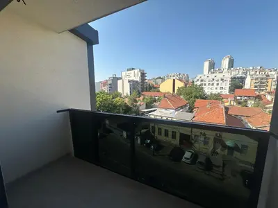 a balcony with a view of a city at Elmora Residence Vračar Južni Bulevar in Belgrade