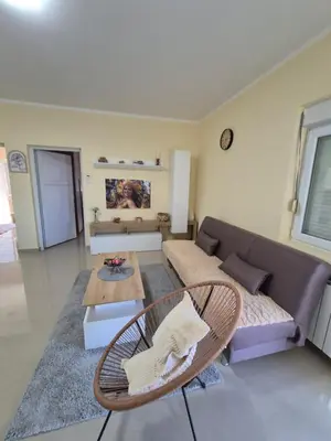a living room with a couch and a table at Rio Apartmani Ub 2 in Ub