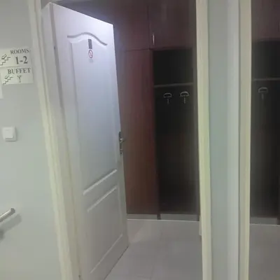 an open door in a room with a closet at Vila Eni in Smederevo