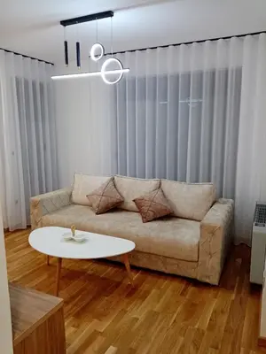 a living room with a couch and a table at Apartman P&N Stara Pazova in Stara Pazova