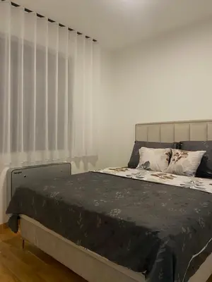 a bedroom with a large bed with atainedigunigunigunigun at Apartman P&N Stara Pazova in Stara Pazova