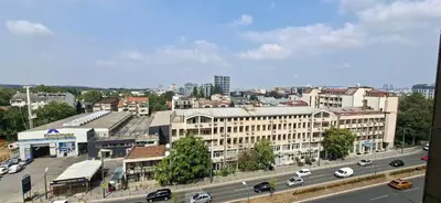 a view of a city with a road and buildings at Park Vila apartment in Belgrade