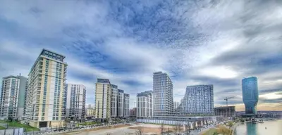 a view of a city with tall buildings at Eterna Premium Apartment 1 Bedroom in Sajmište