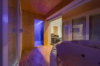 a bathroom with a bath tub in a room at Forty One Luxury Spa in Belgrade