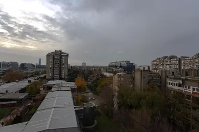 a view of a city with tall buildings andphalt at Echo Arena in Belgrade