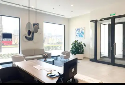 an office with a desk with a computer in it at Metropoliten - Aria Lux Apartments BW in Belgrade
