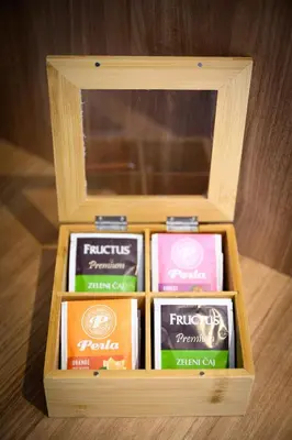 a wooden box filled with different types of food at inJoy in Belgrade