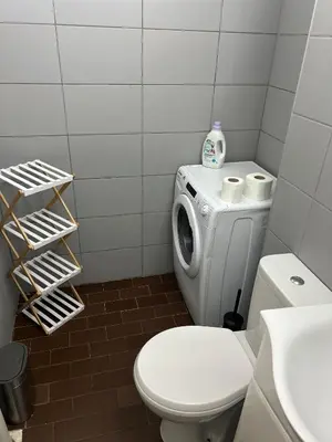 a bathroom with a toilet and a sink at Apt 1944 in Belgrade
