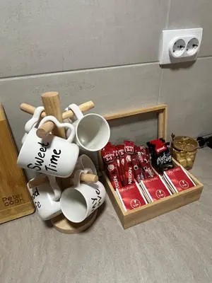 a group of tea cups and a box of chocolates at La Hitana in Lazarevac