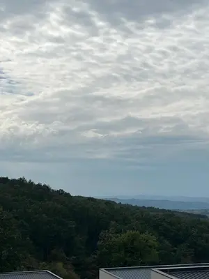 a view of a hill with trees and a cloudy sky at Cozy apartment Kosmaj Residence in Rogača