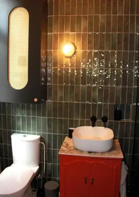 a bathroom with a sink and a toilet at Belgrade 1920 in Belgrade