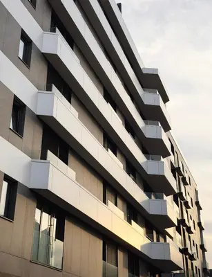 a building with balconies on the side of it at SARA Lux Novi Dorcol in Belgrade