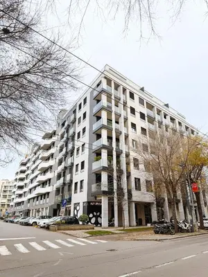 a large white building on the side of a street at SARA Lux Novi Dorcol in Belgrade