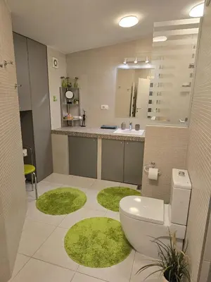 a bathroom with a toilet and a sink at Crown Apartment in Belgrade