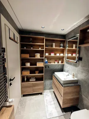 a bathroom with a sink and a toilet at Belgrade Waterfront Primestay in Belgrade