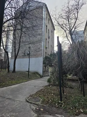 a building with a tree on the side of it at Studio Slaviya in Belgrade